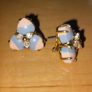 Lele Sadoughi Triple Petal Flower Button Post Earrings for Pierced Ears